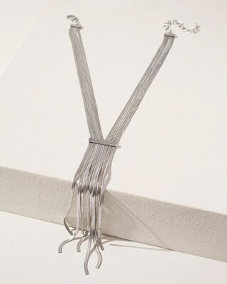 Silver Tone Long Y-Necklace