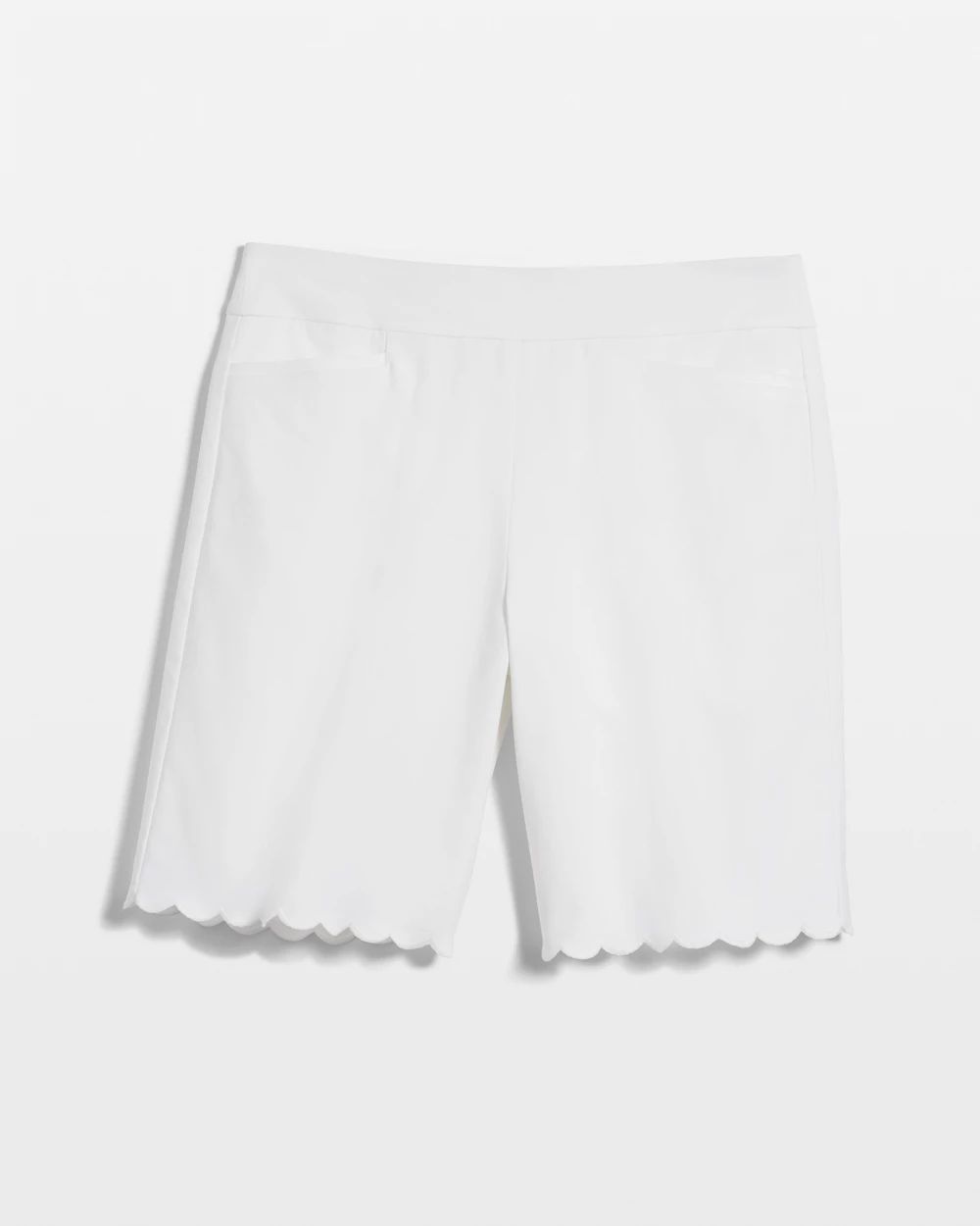 Brigitte™ Pull-On Scallop-Hem Shorts click to view larger image.