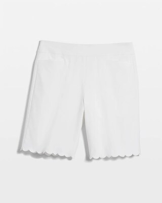 Brigitte™ Pull-On Scallop-Hem Shorts click to view larger image.