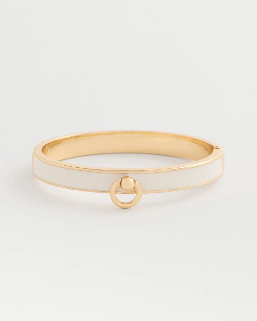 Mixed Metal White Epoxy Hinge Bangle
