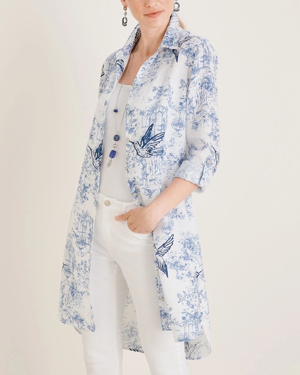 No-Iron FreshChic Linen Long Shirt