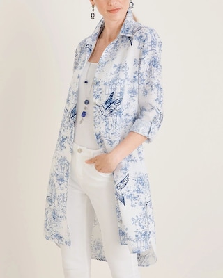 No-Iron FreshChic Linen Long Shirt