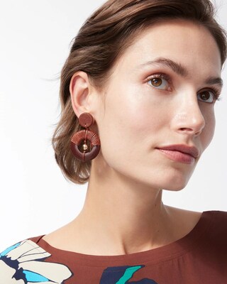 Brown Drop Hoops