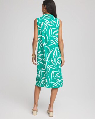 Rayon Silk Sleeveless Shirtdress click to view larger image.