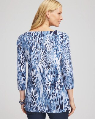 Animal Print Square Neck Tunic