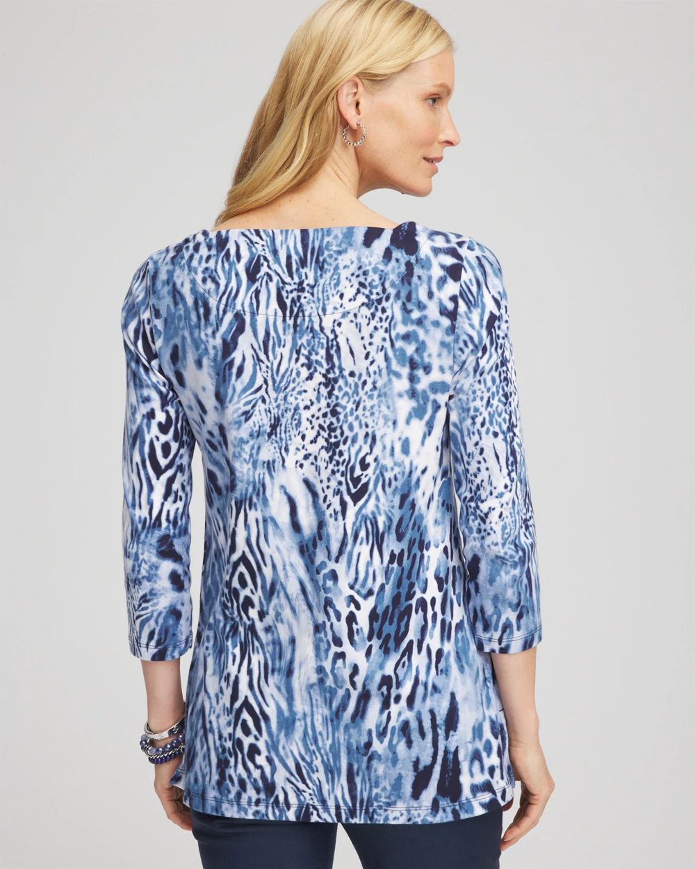 Animal Print Square Neck Tunic