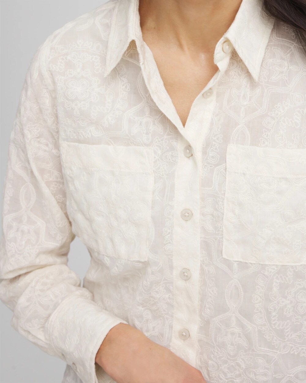 Embroidered Pocket Collared Shirt
