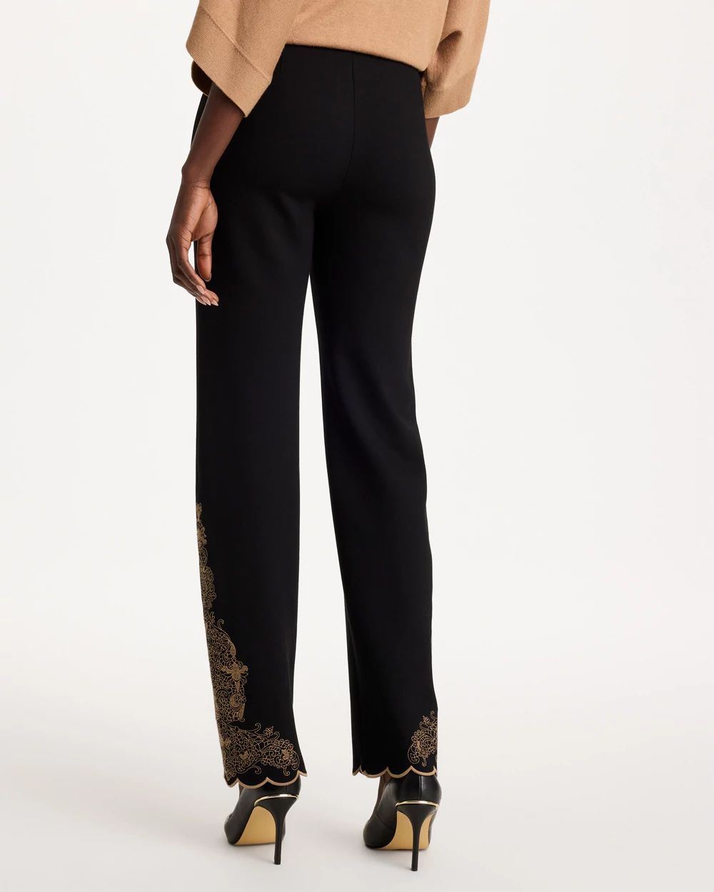 Juliet Artisanal Lace Straight Ankle Pants click to view larger image.