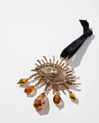Gold Tone Beaded Eye Ornament