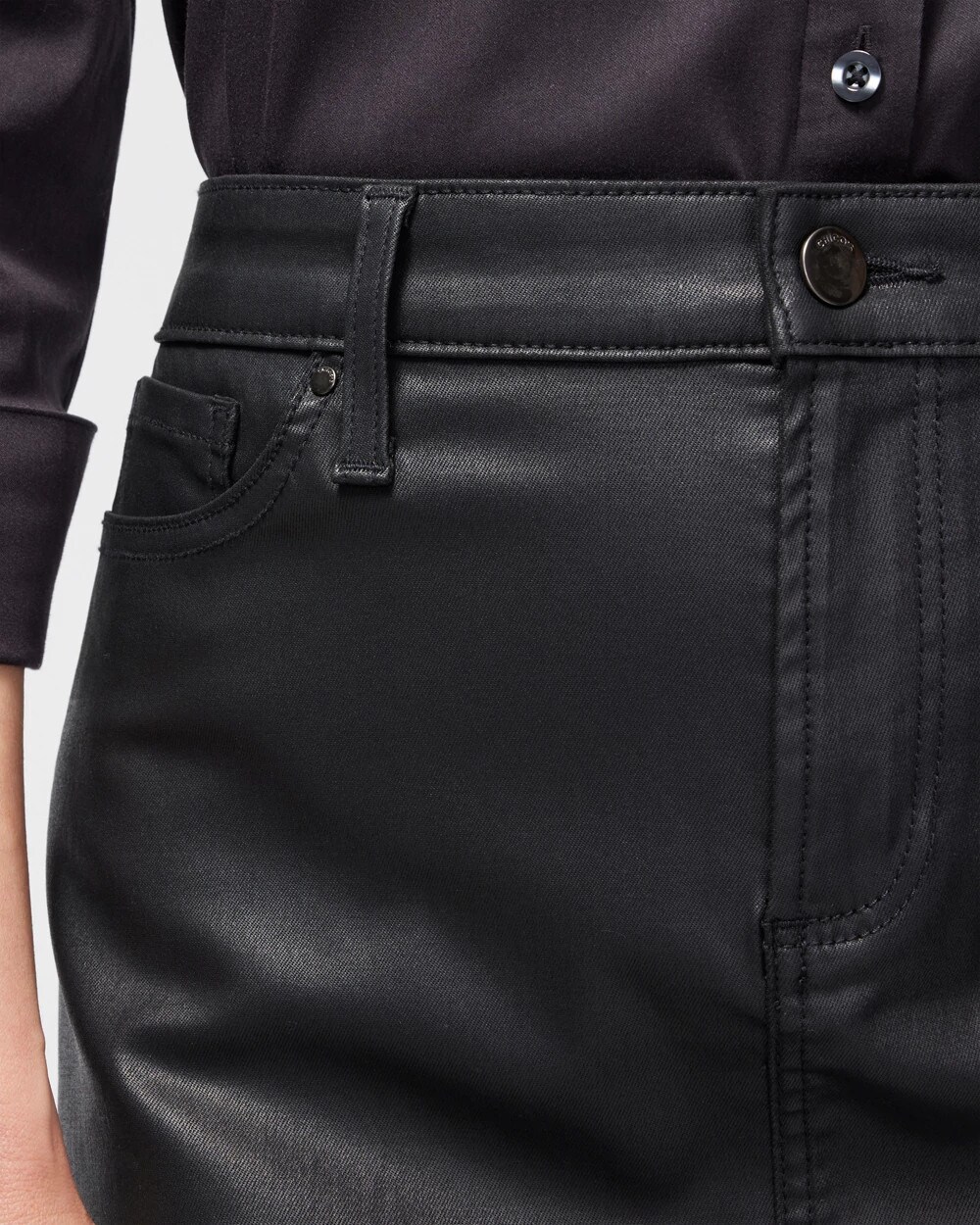 Coated Denim Skirt