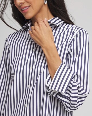 No Iron™ Striped Sateen Shirt click to view larger image.