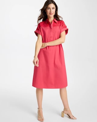 Popover Embroidered Poplin Dress click to view larger image.