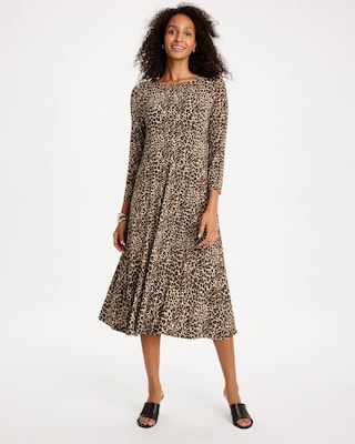 Travelers™ Leopard Boatneck Midi Dress