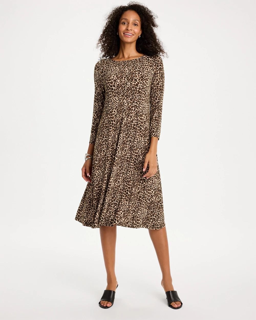 Travelers™ Leopard Boatneck Midi Dress