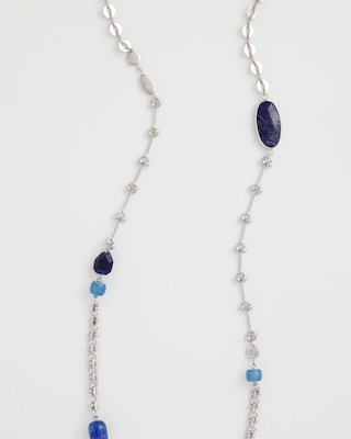 Blue Accent Long Single Strand Necklace click to view larger image.