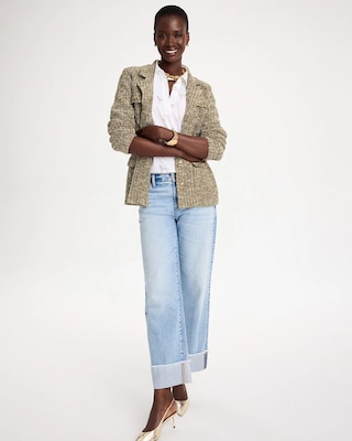 Vintage Chic Fray Straight Crops