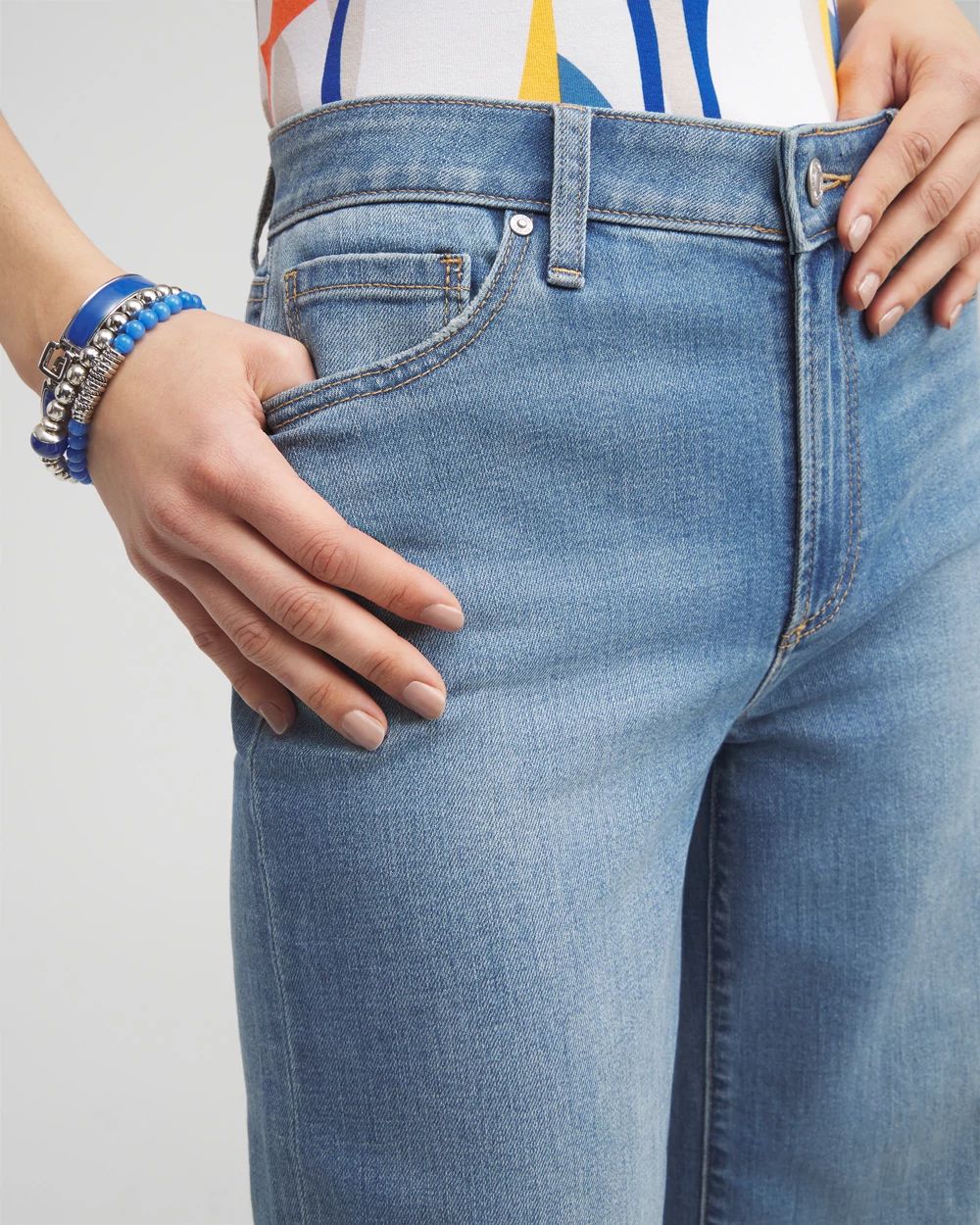 High Rise Wide Leg Jeans click to view larger image.