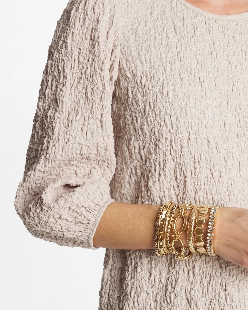 Textured Circle Stretch Bracelet click to view larger image.