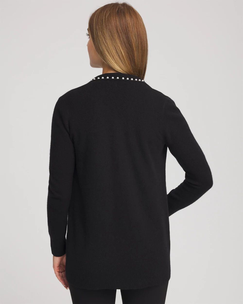 Cashmere Pearl-Trim Cardigan