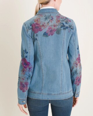 Floral-Print Denim Jacket