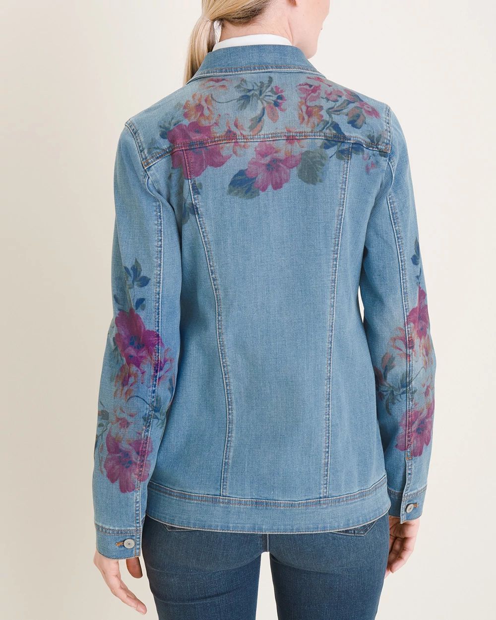 Floral-Print Denim Jacket
