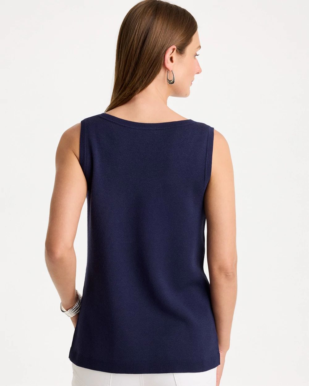 Ella Intarsia Scoopneck Sweater Tank click to view larger image.