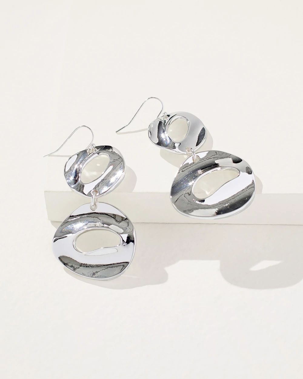 Silver Tone Drop Earrings
