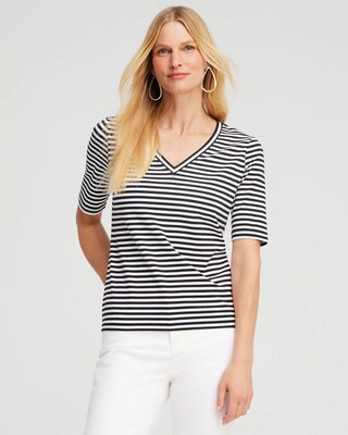 Stripe Perfect Elbow Sleeve Tee