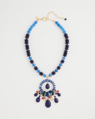 Americana Mixed Media Pendant Necklace