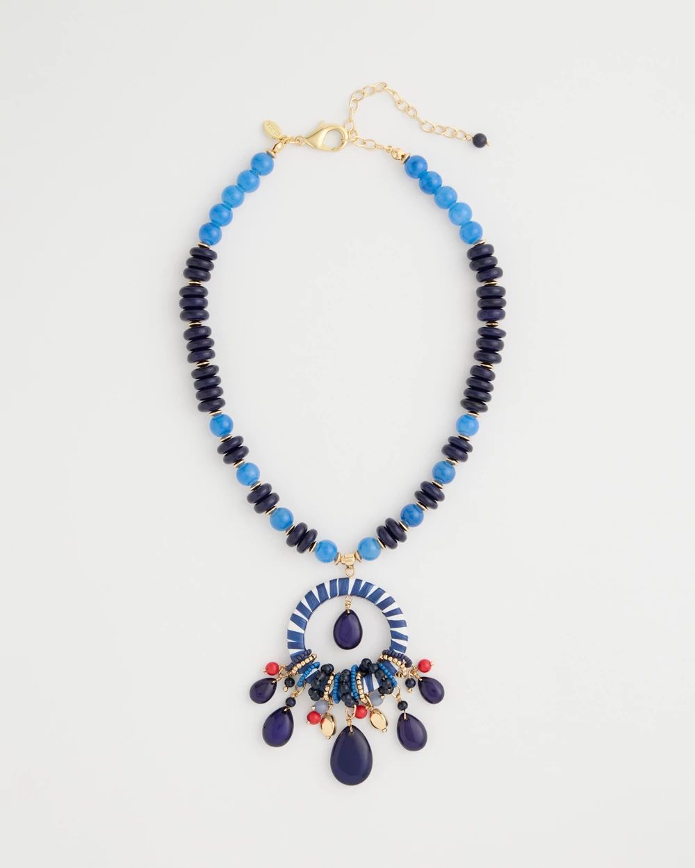 Americana Mixed Media Pendant Necklace