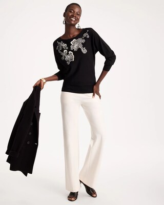 Embroidered Ella Pullover Sweater click to view larger image.