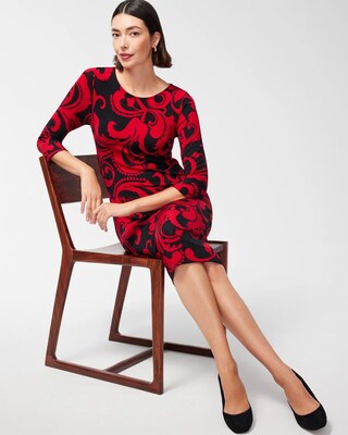 Travelers Scroll Print Classic Dress