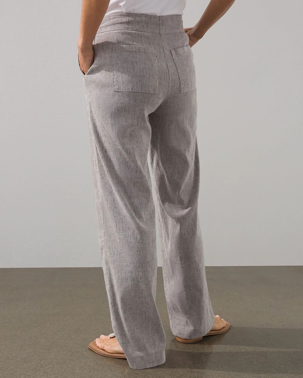 Linen Blend Wide Leg Pants