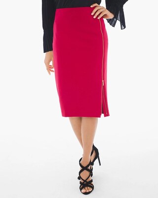Side-Zip Ponte Pencil Skirt