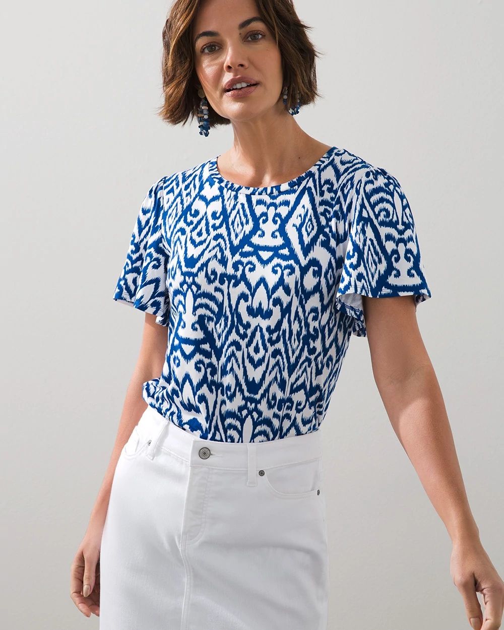 Ikat Flutter Sleeve Tee