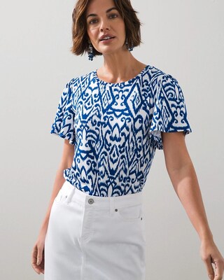 Ikat Flutter Sleeve Tee