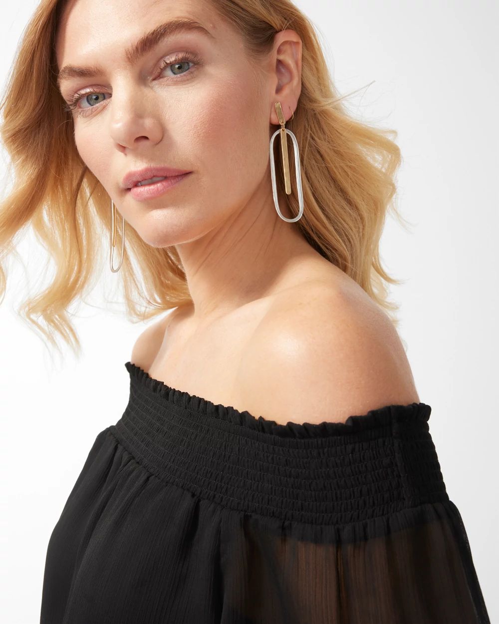 Mixed Metals Drop Earrings