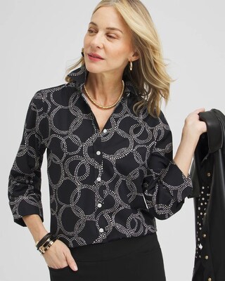 No Iron™ Stretch Circle Print Shirt