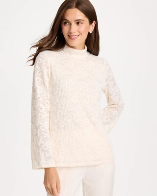 Lace Knit Long Sleeve Top