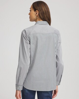 No Iron™ Colorblock Striped Shirt click to view larger image.