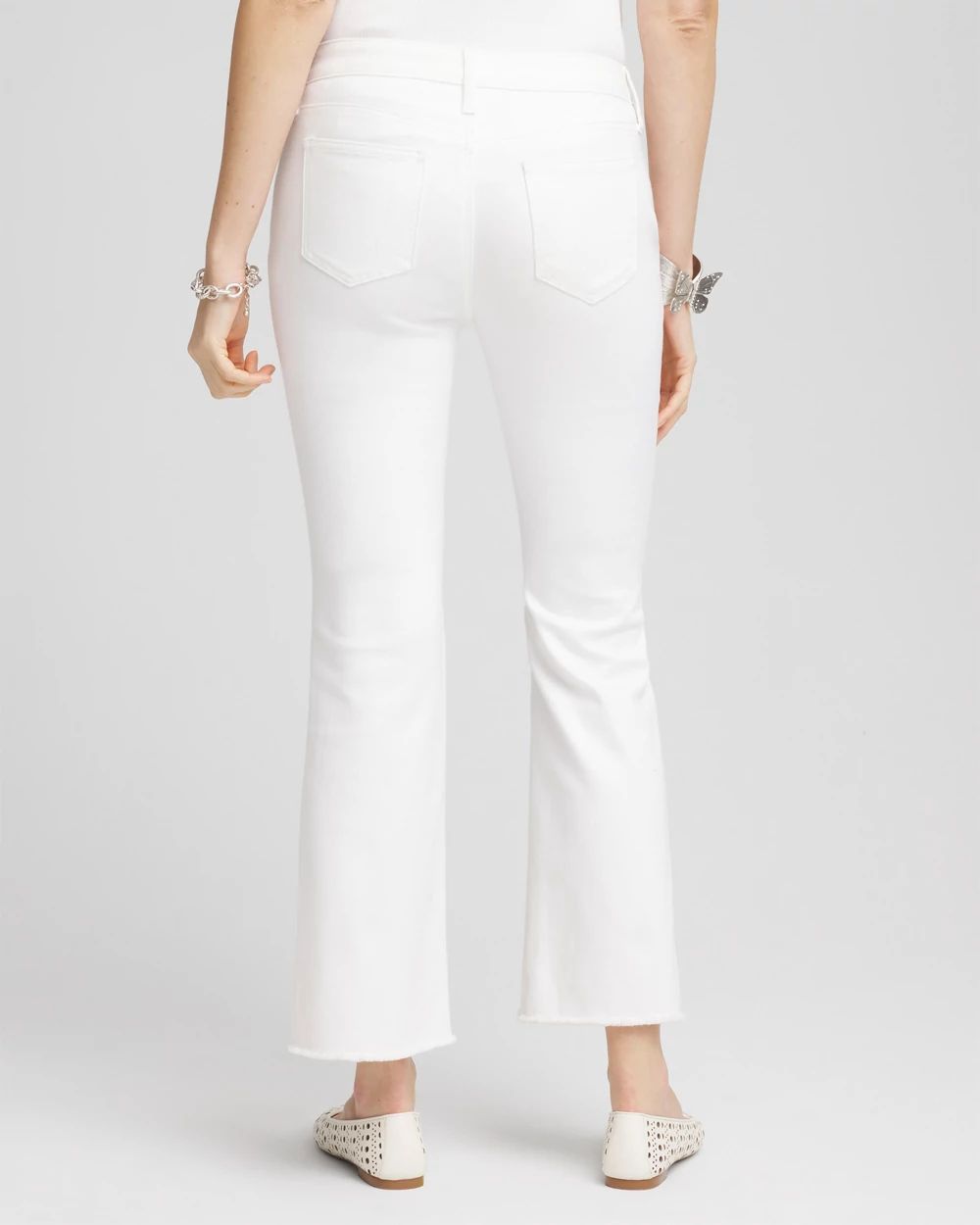 No Stain Girlfriend Fray Hem Kick Flare Jeans