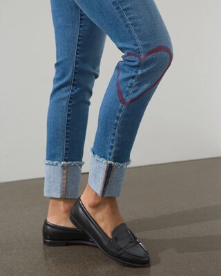 Heart Print Pull-On Cuff Ankle Jeggings