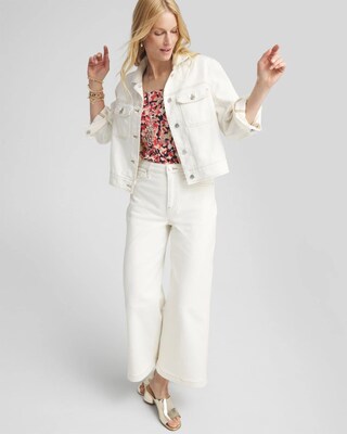 Pleat Sleeve Denim Jacket