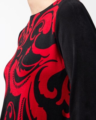 Travelers Scroll Print Bell Sleeve Tunic