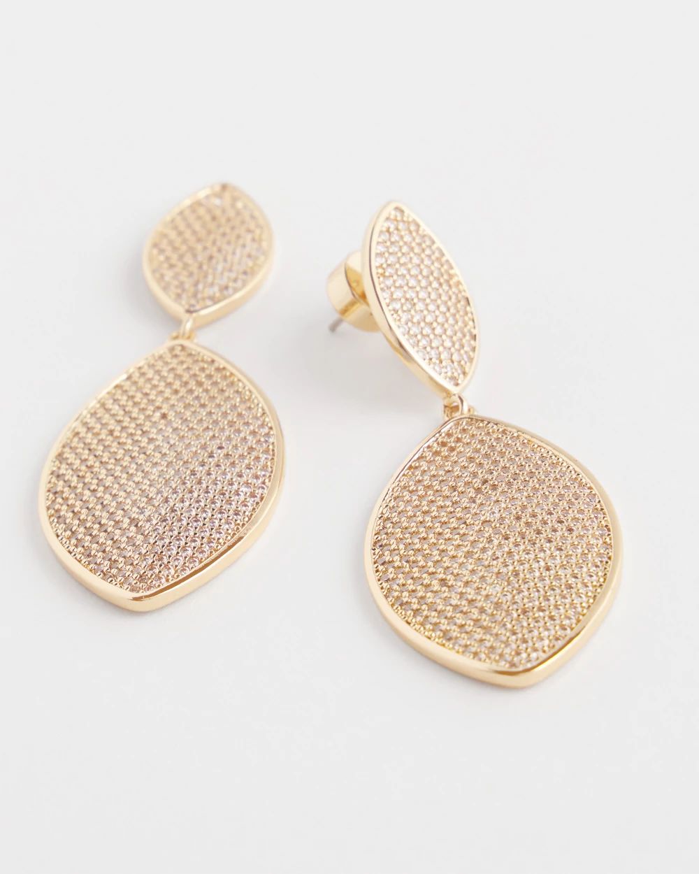 No Droop® Pavé Navette Drop Earrings