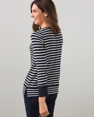 Zenergy Waffle Knit Stripe Top