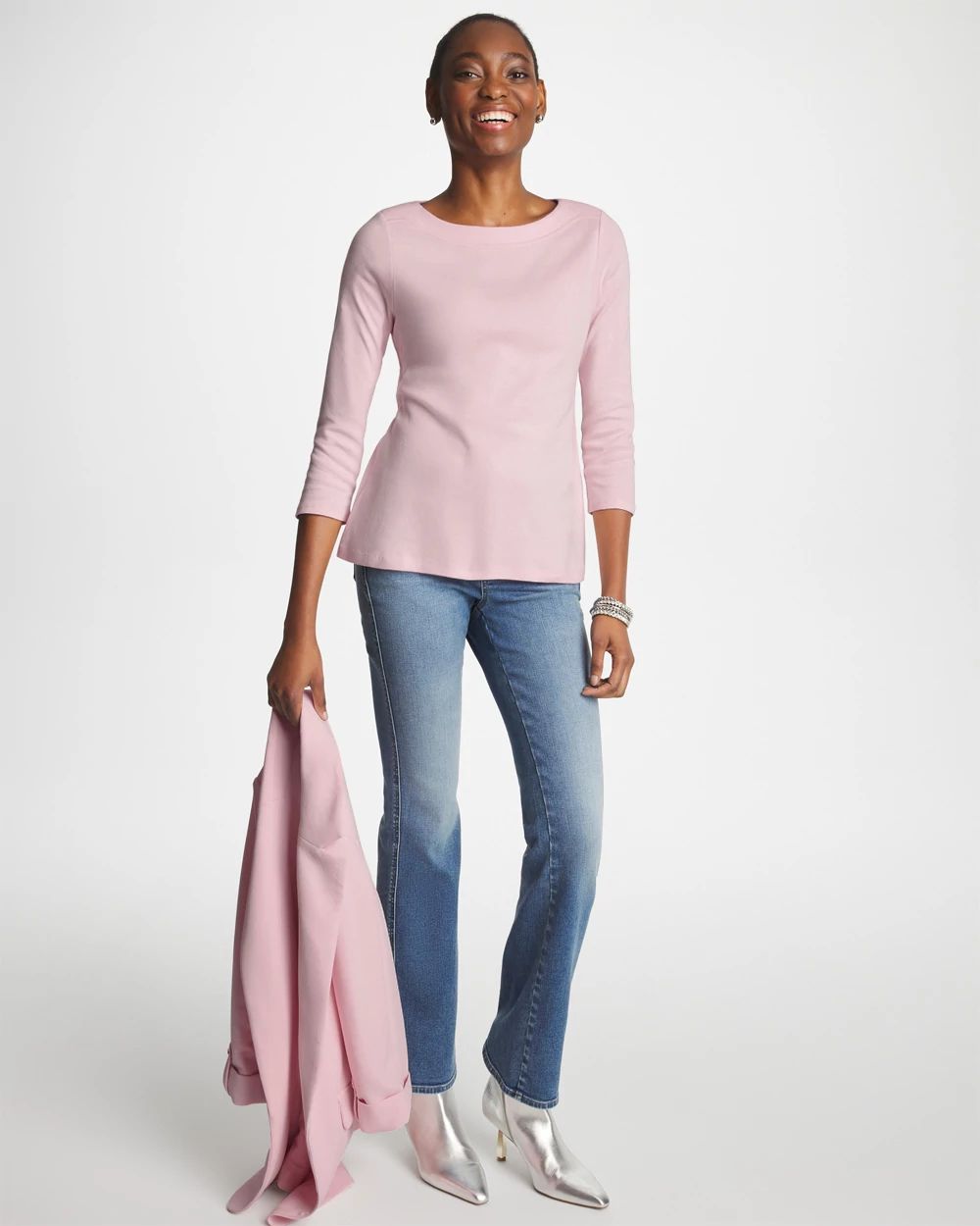 Pima 3/4 Sleeve Tee click to view larger image.