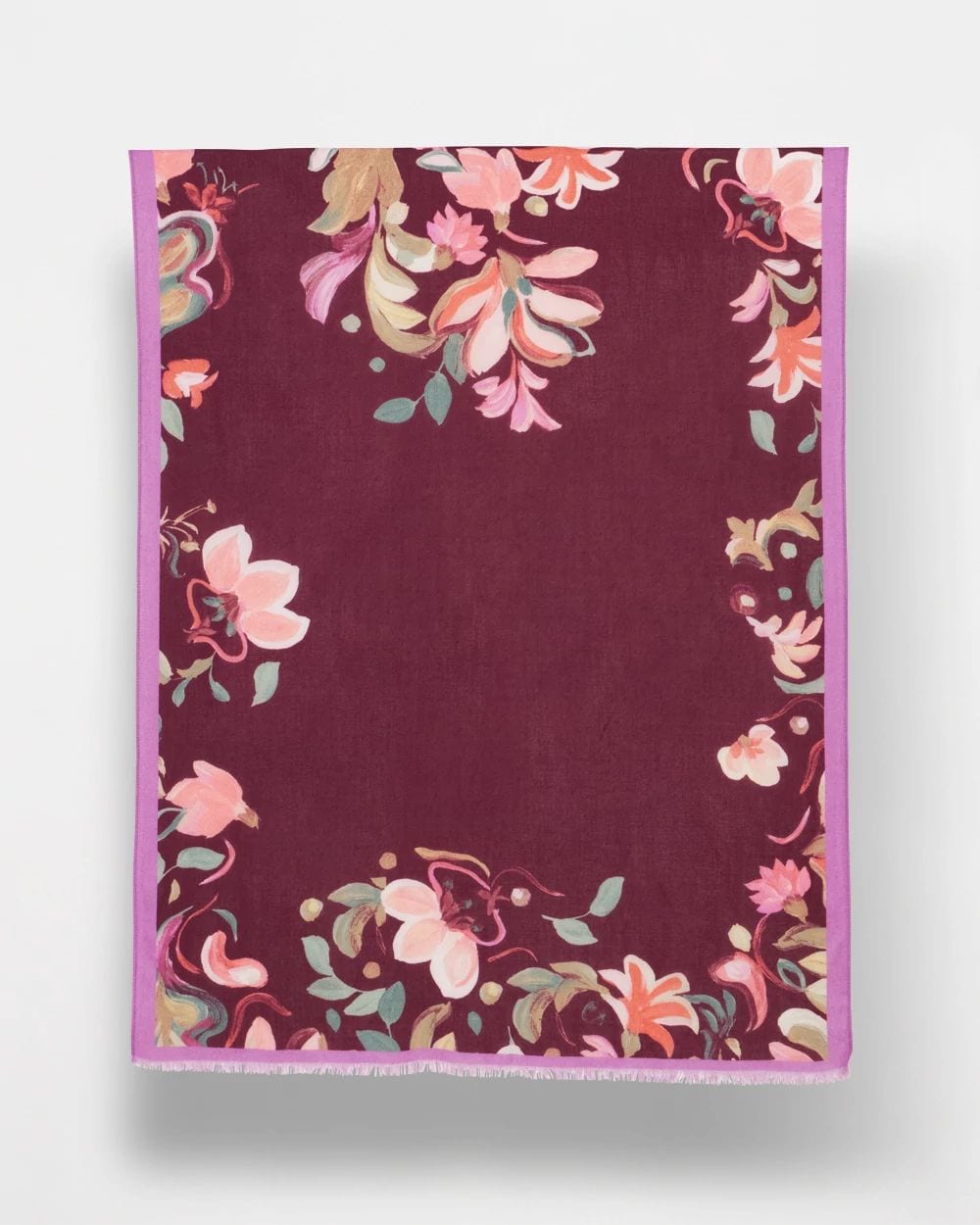 Chianti Colorblock Floral Oblong Scarf