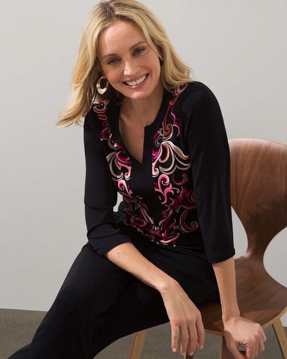 Travelers Placed Scroll Print Tunic