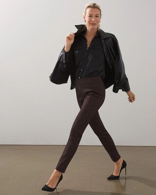 Brigitte 360 Jacquard Print Ankle Pants
